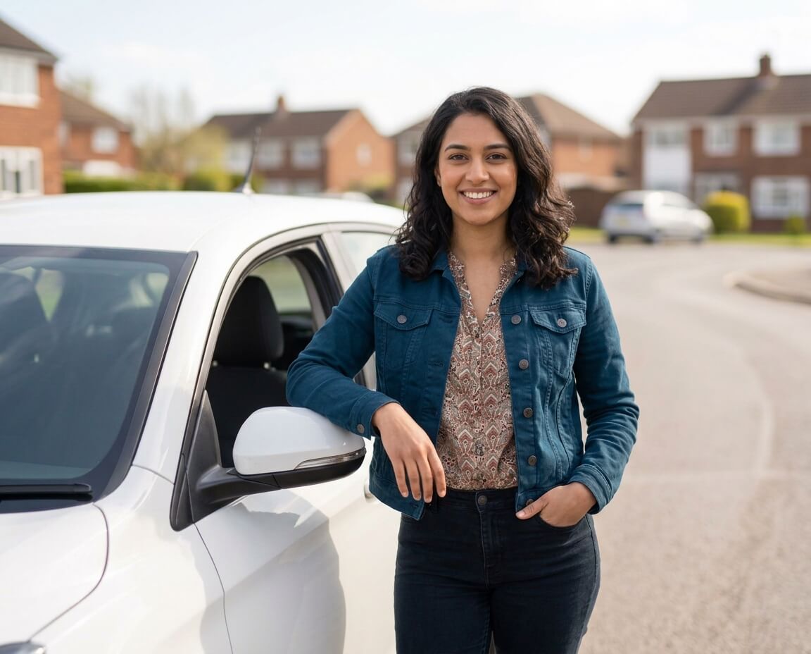 Learner driver practising in an automatic car